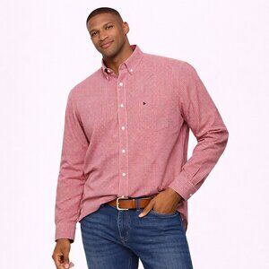 IZOD  men's non iron button down long sleeve shirt Size: L/G, Pink